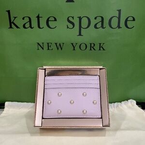 Kate spade lavender pearl card wallet